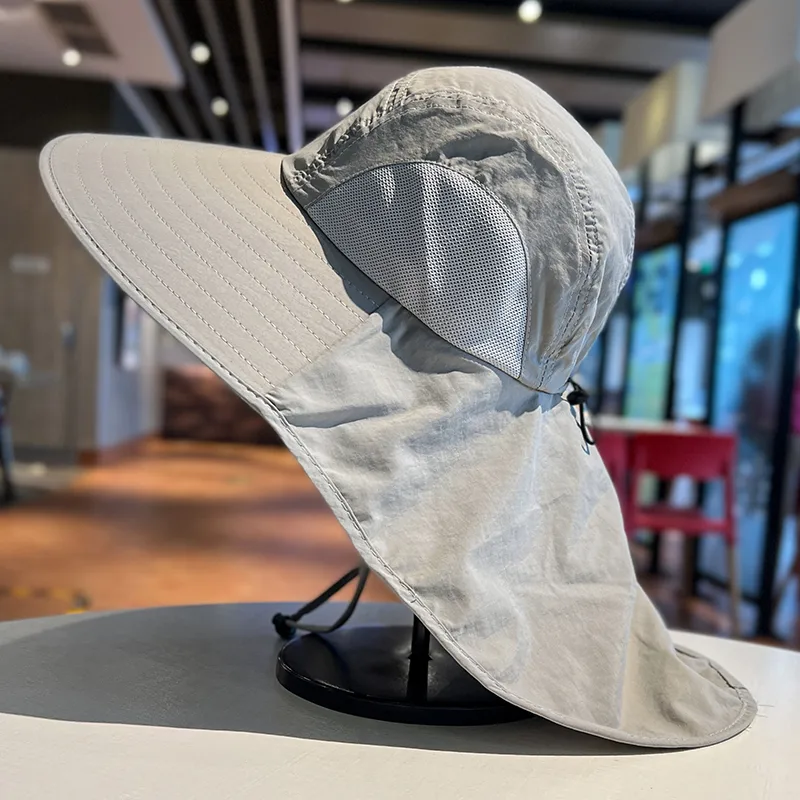 Summer Big Neaves Shawl Sun Hat Men's Outdoor Sunscreen Mountaineering Fishing Hat  Casual Waterproof Quick-drying Fisherman Hat display picture 13