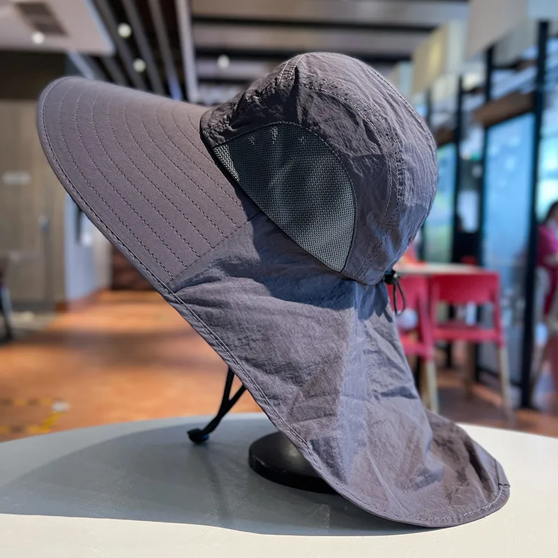 Summer Big Neaves Shawl Sun Hat Men's Outdoor Sunscreen Mountaineering Fishing Hat  Casual Waterproof Quick-drying Fisherman Hat display picture 14