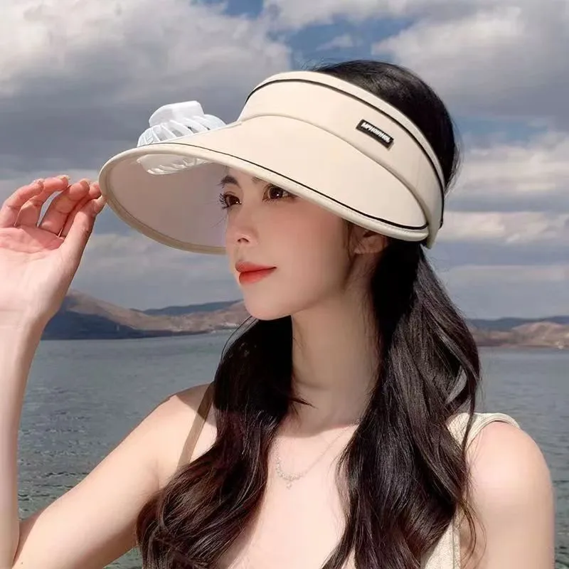 Zhao Lusi USB Rechargeable Fan Hat Women's Adult Simple Sunscreen Hat Sunshade Lightweight Breathable Empty Hat display picture 6