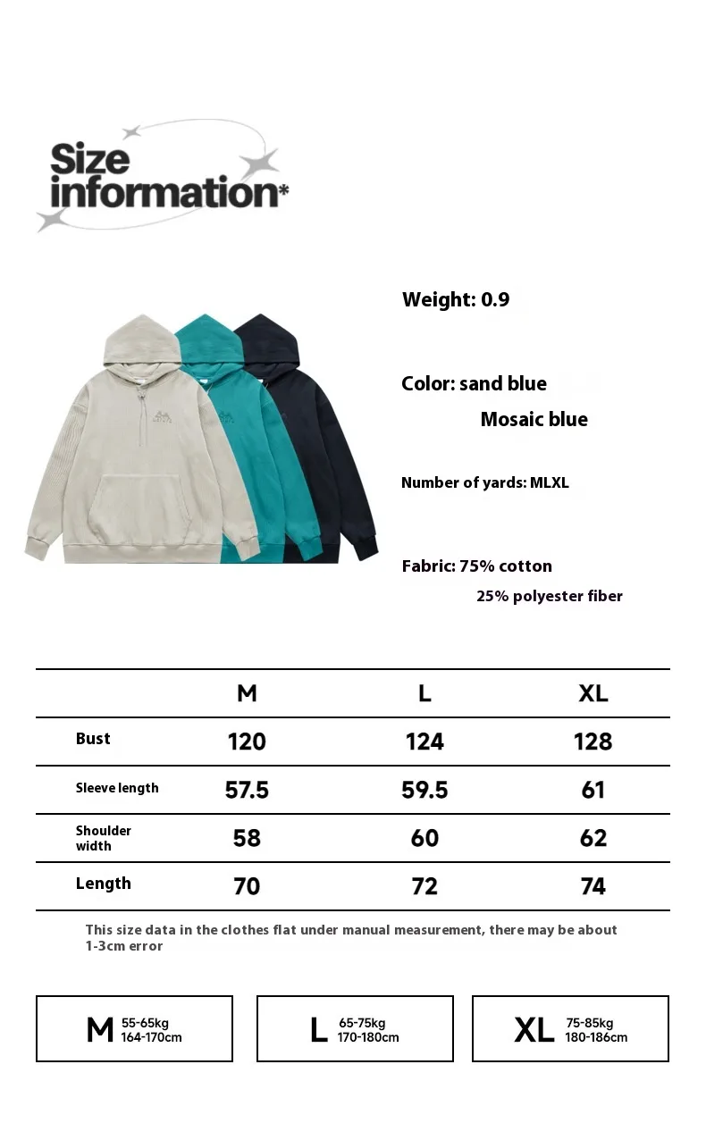 INF Men's Wear | Texture Knitted Embroidered Hooded Wear  Fall/Winter 380g Heavy Loose Tide Brand Jacket display picture 1