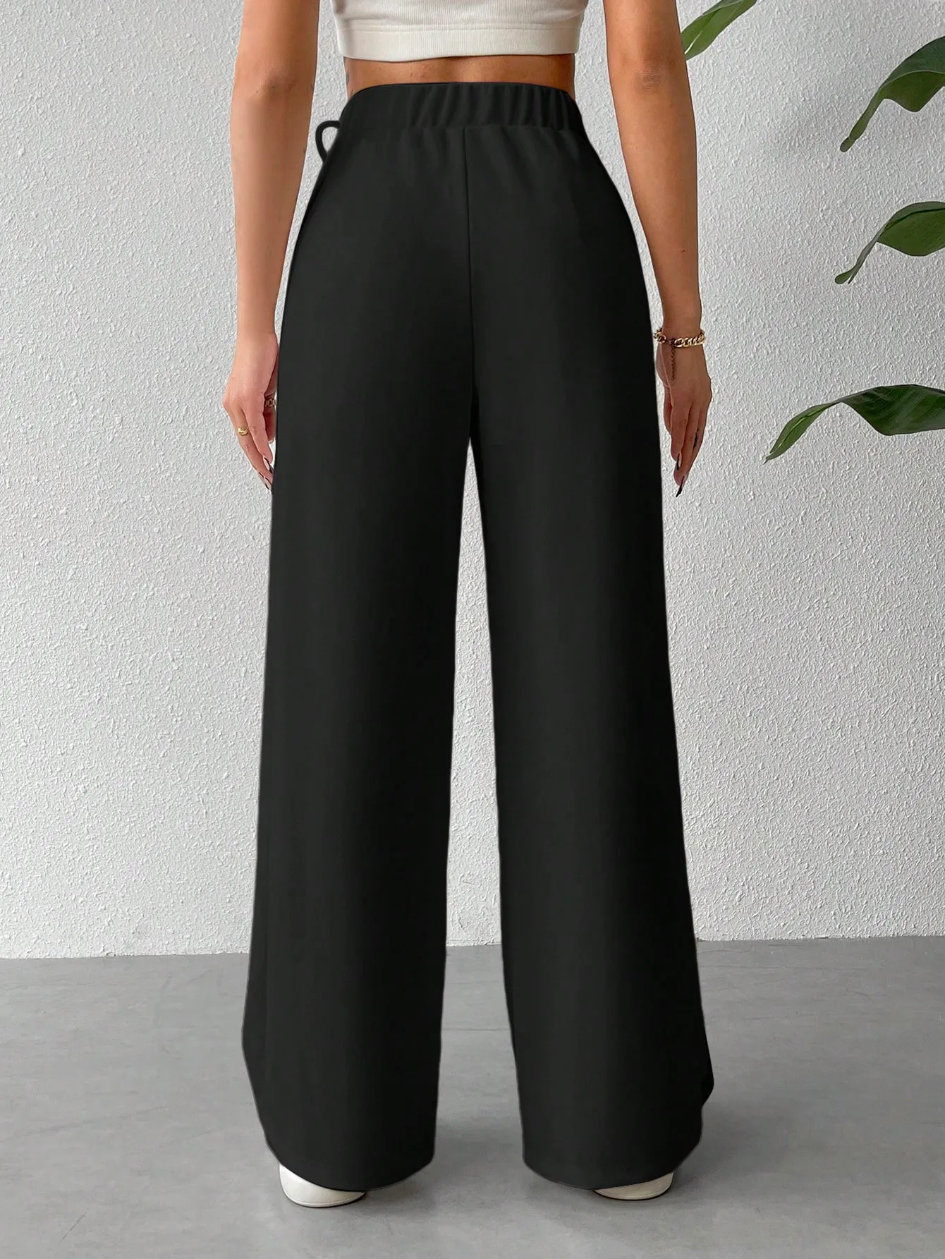 Women's Casual Holiday Daily Basic Simple Style Classic Style Solid Color Full Length Casual Pants Wide Leg Pants display picture 2