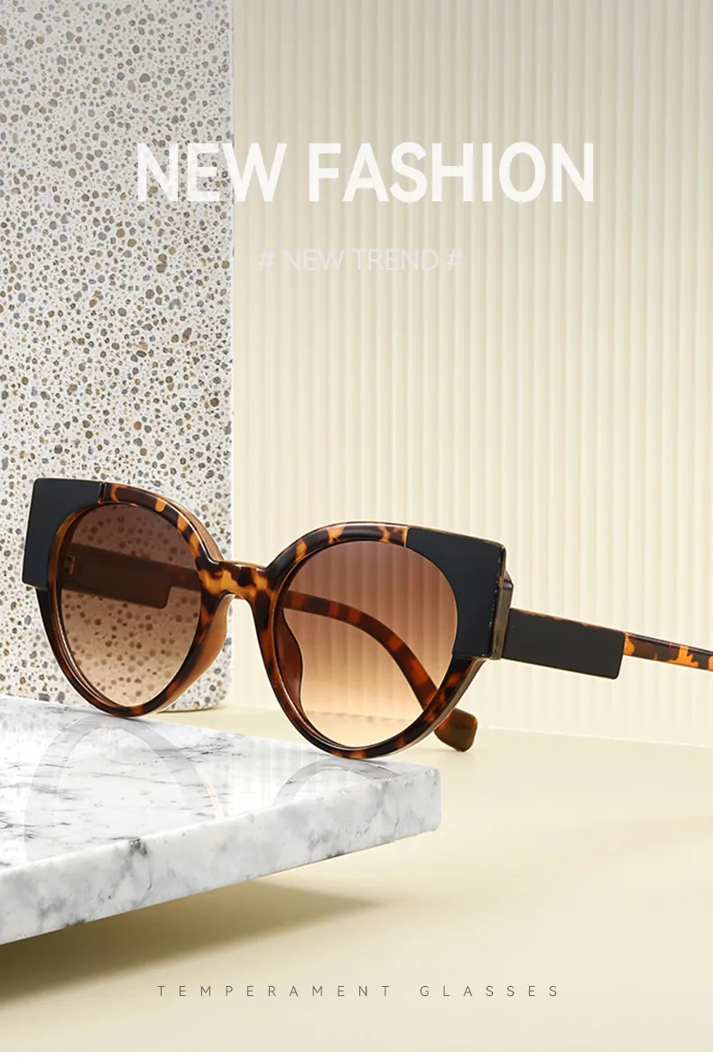Hip-Hop Streetwear Leopard PC UV400 Protection Tinted Lenses Oval Frame Full Frame Glasses display picture 1