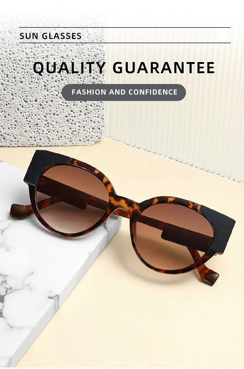 Hip-Hop Streetwear Leopard PC UV400 Protection Tinted Lenses Oval Frame Full Frame Glasses display picture 3