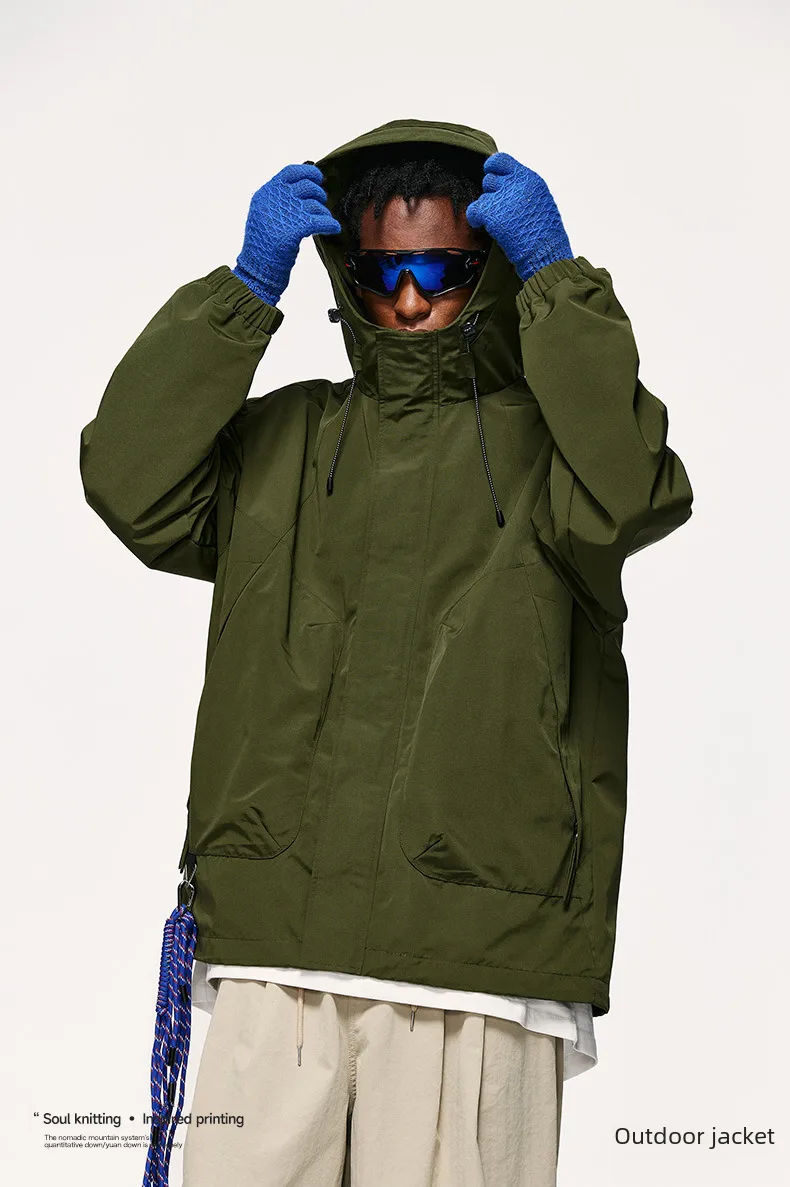 INF Men's | Mountain Three-dimensional Zipper Bag Windproof Hooded Rush Clothes  Autumn Outdoor Zipper Jacket Coat display picture 9