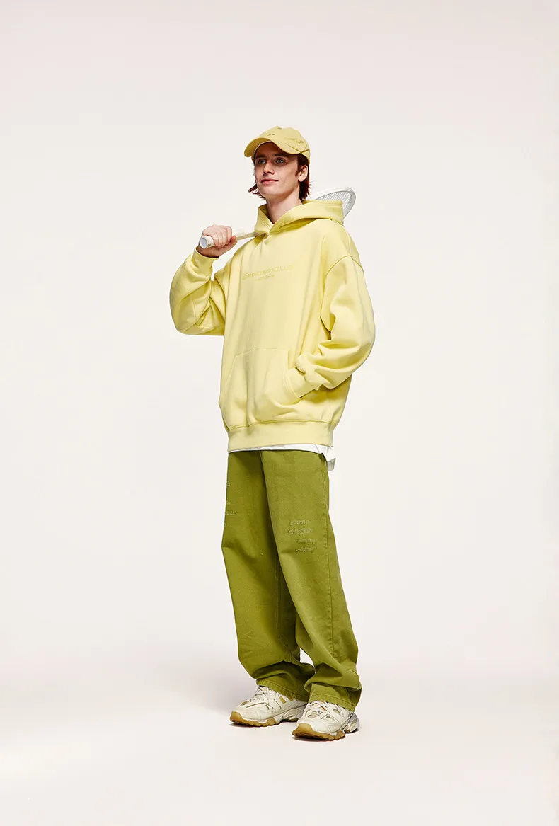 * INF Men's Wear | FOG Morandi Color 350G Gel Printing Fleece-lined Hooded Wear  Spring Fashion Brand Leisure display picture 2