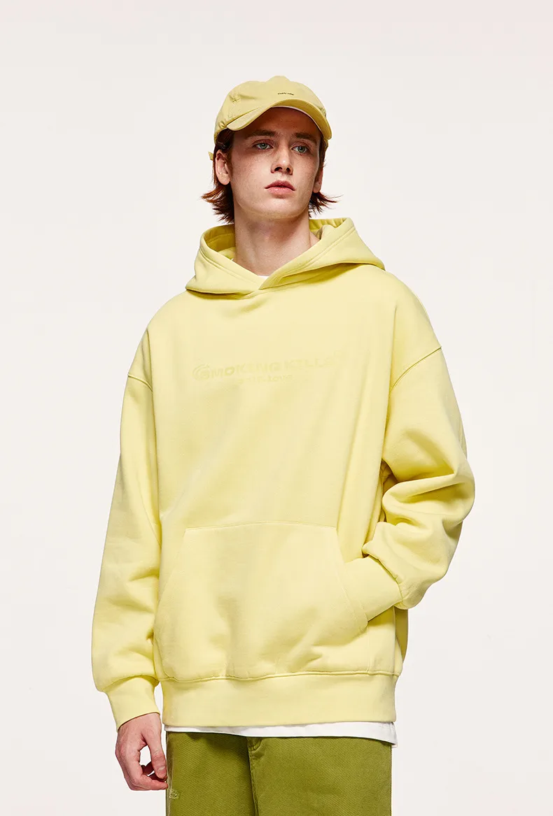 * INF Men's Wear | FOG Morandi Color 350G Gel Printing Fleece-lined Hooded Wear  Spring Fashion Brand Leisure display picture 3
