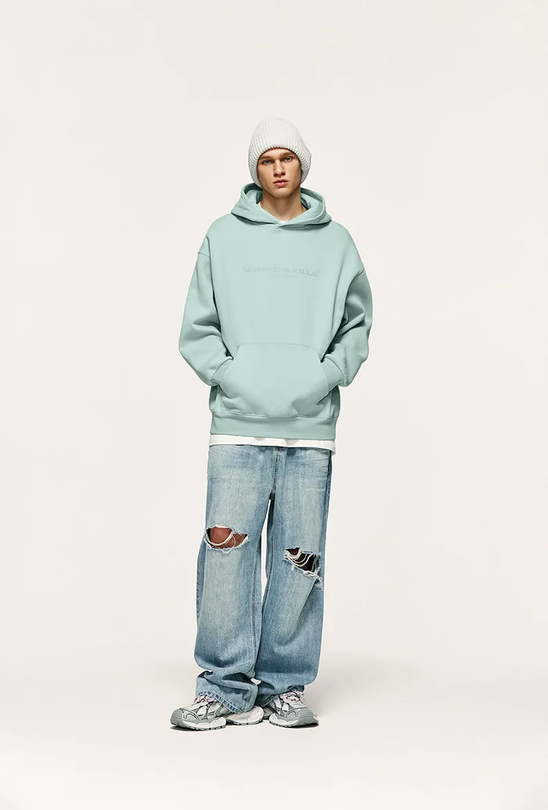 * INF Men's Wear | FOG Morandi Color 350G Gel Printing Fleece-lined Hooded Wear  Spring Fashion Brand Leisure display picture 4