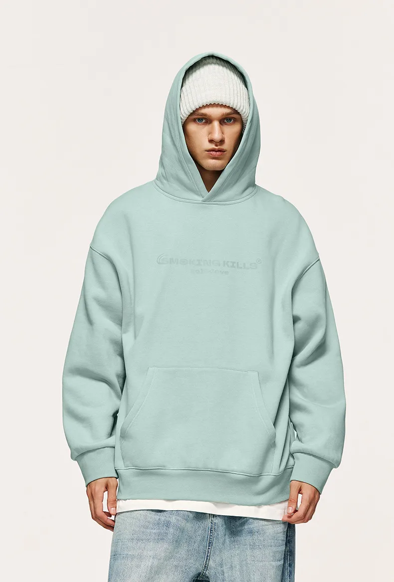 * INF Men's Wear | FOG Morandi Color 350G Gel Printing Fleece-lined Hooded Wear  Spring Fashion Brand Leisure display picture 5