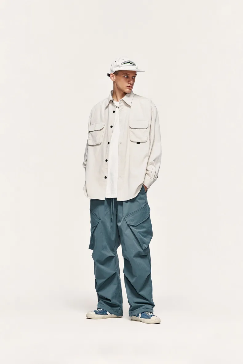 INF Men's Wear | Large Pocket Workwear Functional Wide Leg Pants  Fall/Winter Fashion Brand Loose Casual Pants display picture 3