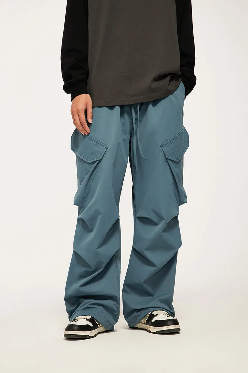 INF Men's Wear | Large Pocket Workwear Functional Wide Leg Pants  Fall/Winter Fashion Brand Loose Casual Pants display picture 4