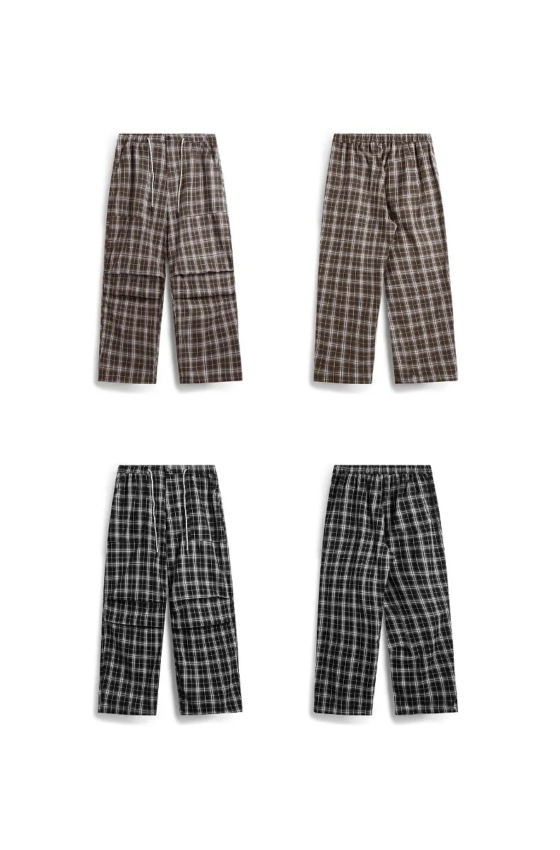 INF Men's Wear | Plaid Parachute Wide Leg Pants  Summer New Loose Casual Pants Joker Pants Men display picture 5