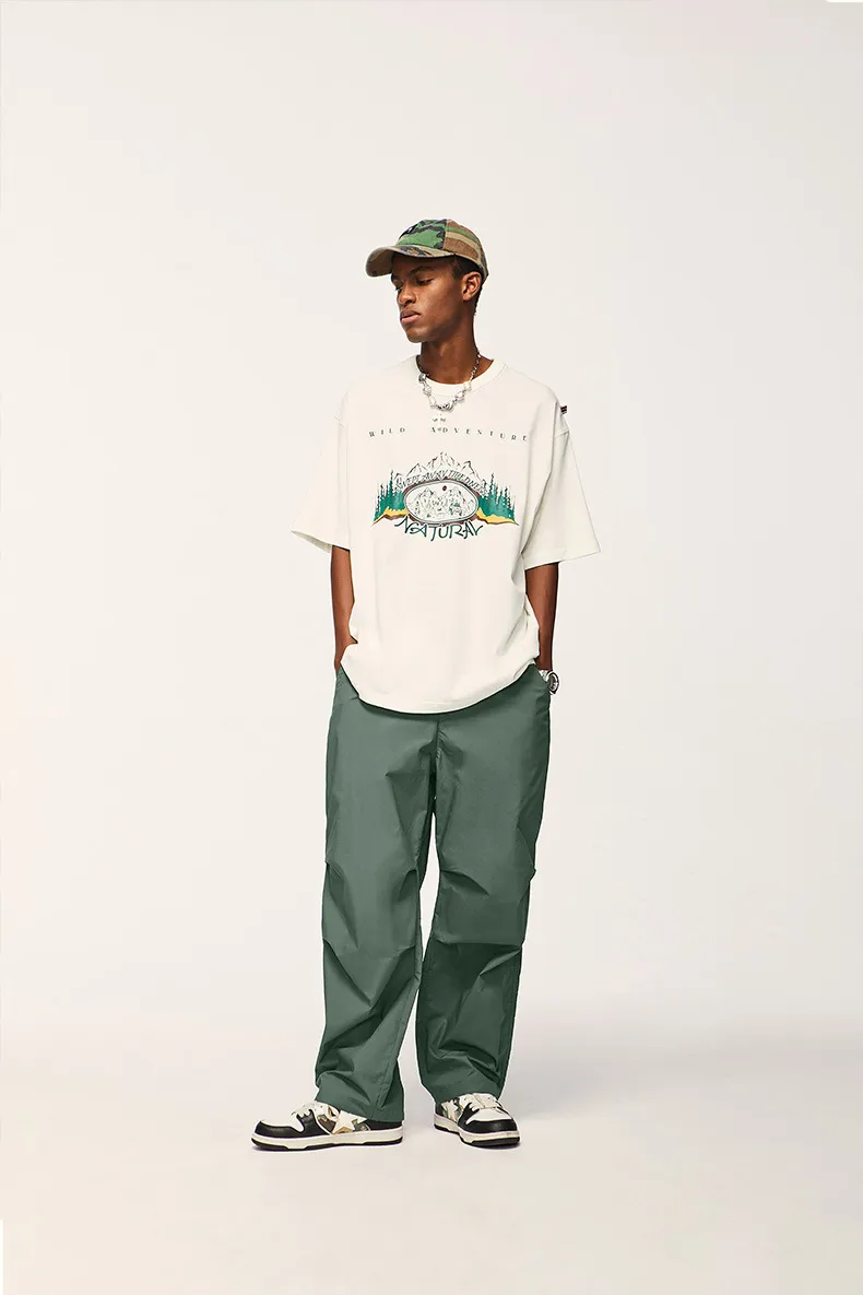 INF Men's Wear | U Family's Same Wide Leg Paratrooper Pants  Spring And Summer Fashion Brand Personality Two-Wear Loose Overalls display picture 9