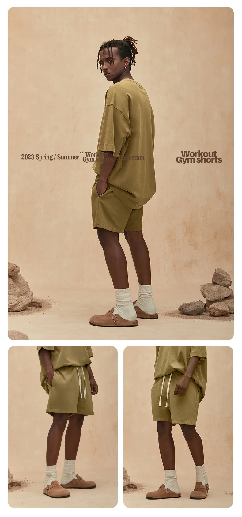 INF Men's Wear | American Home Fitness Sports Shorts  Summer New Fashion Brand Loose FOG Color Shorts Men's display picture 3
