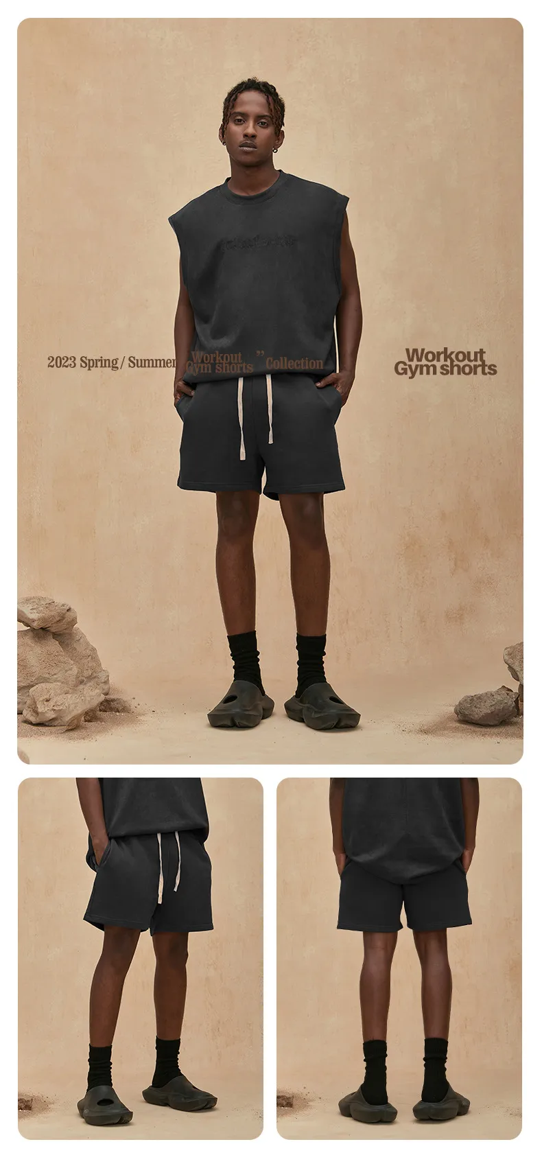 INF Men's Wear | American Home Fitness Sports Shorts  Summer New Fashion Brand Loose FOG Color Shorts Men's display picture 4