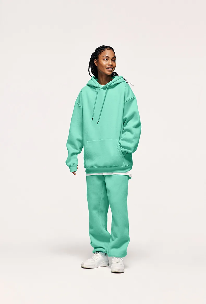 INF Men's Wear | American Casual Suit  Fall/Winter New Fleece-lined Thickened Hooded 10 Color Fleece Wear Pants display picture 7