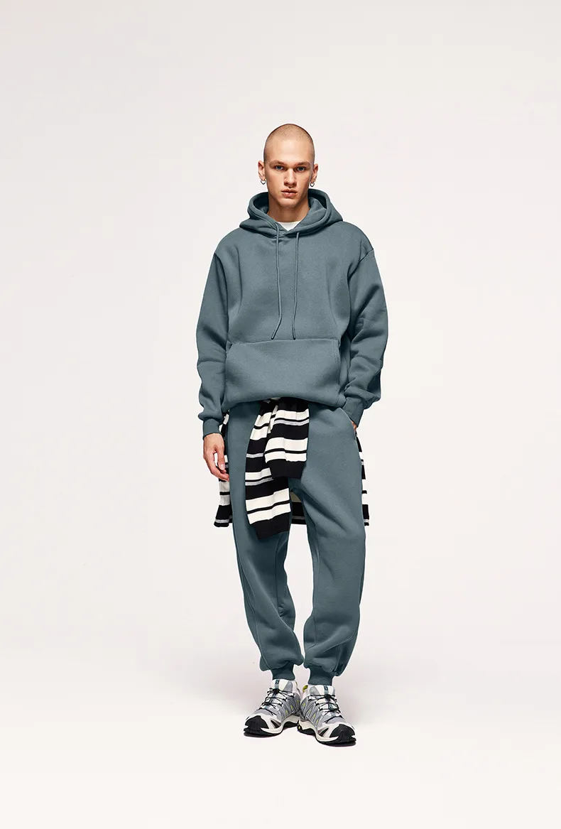 INF Men's Wear | American Casual Suit  Fall/Winter New Fleece-lined Thickened Hooded 10 Color Fleece Wear Pants display picture 57