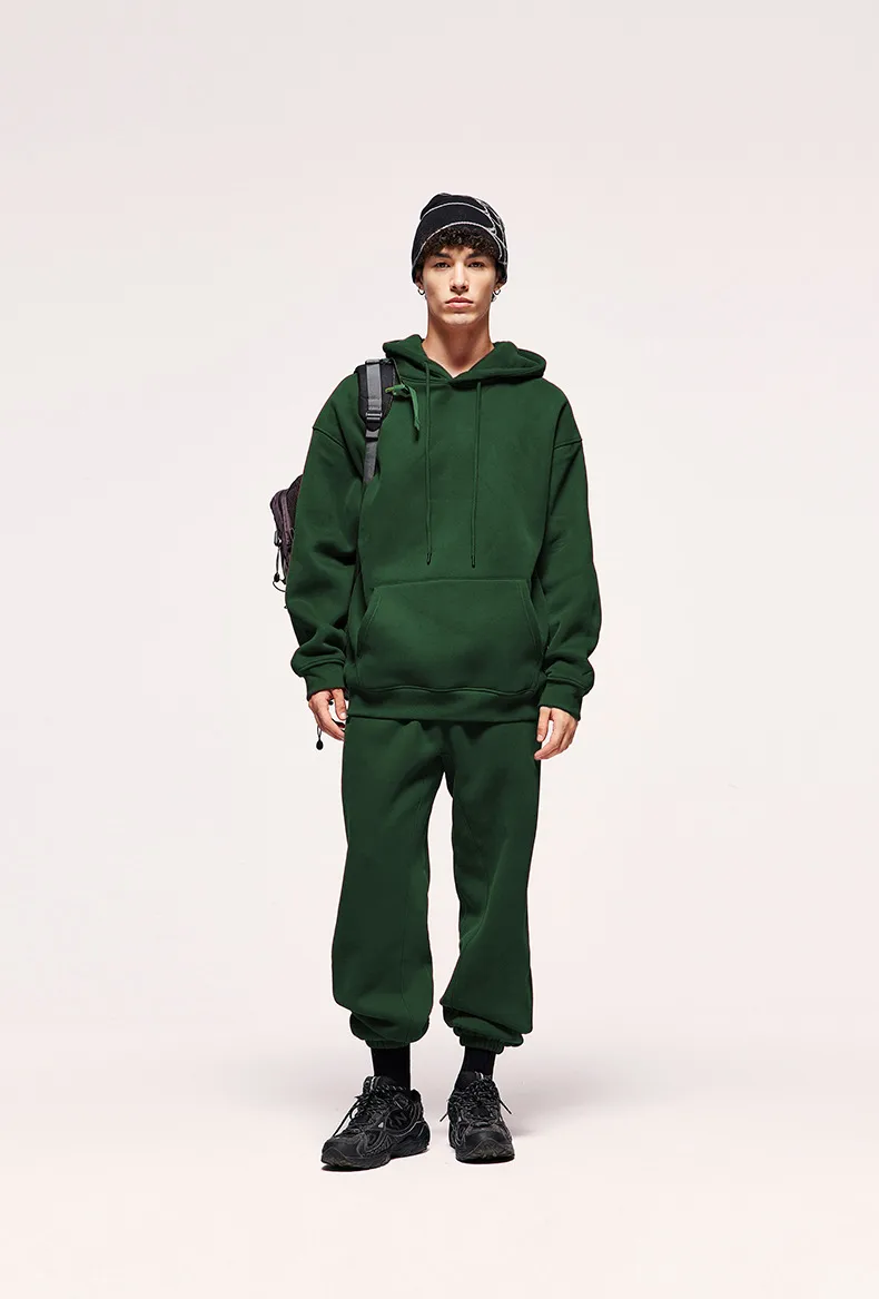 INF Men's Wear | American Casual Suit  Fall/Winter New Fleece-lined Thickened Hooded 10 Color Fleece Wear Pants display picture 70