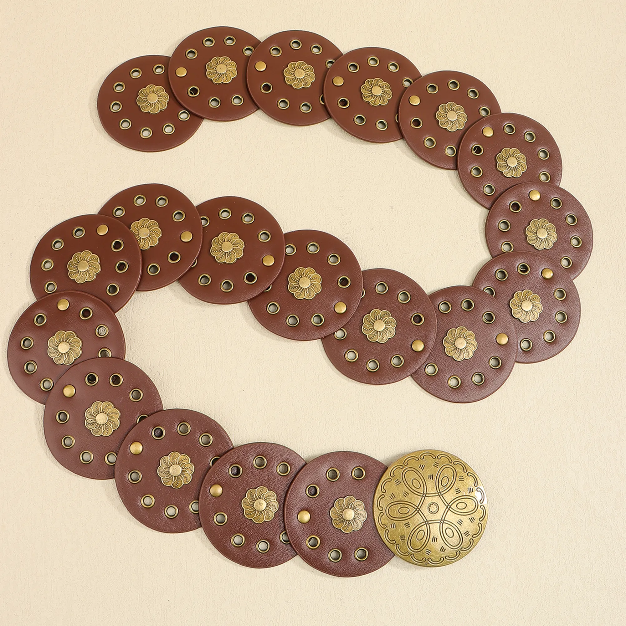 Classical Bohemian Artistic Solid Color Pu Women's Chain Belts display picture 11