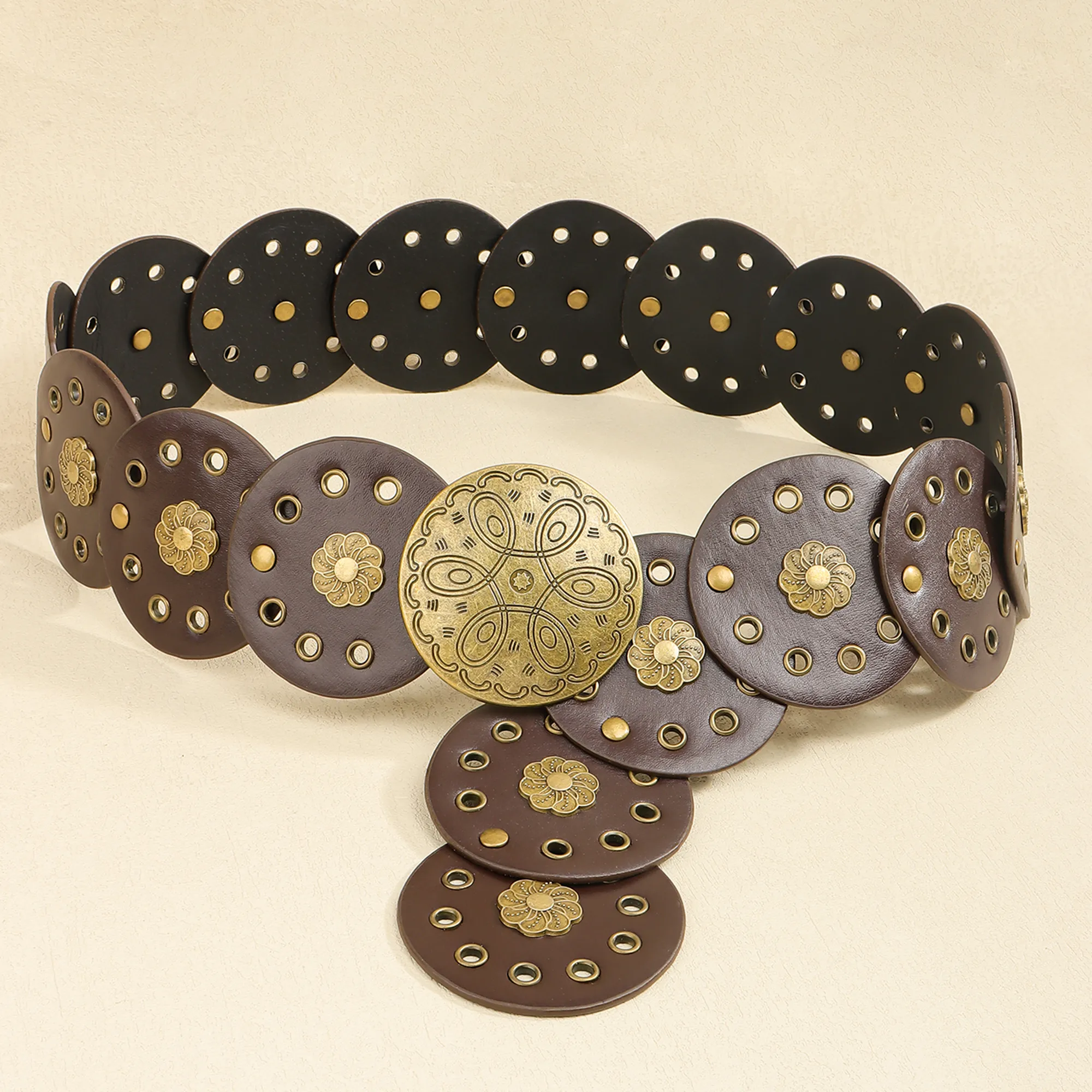 Classical Bohemian Artistic Solid Color Pu Women's Chain Belts display picture 14