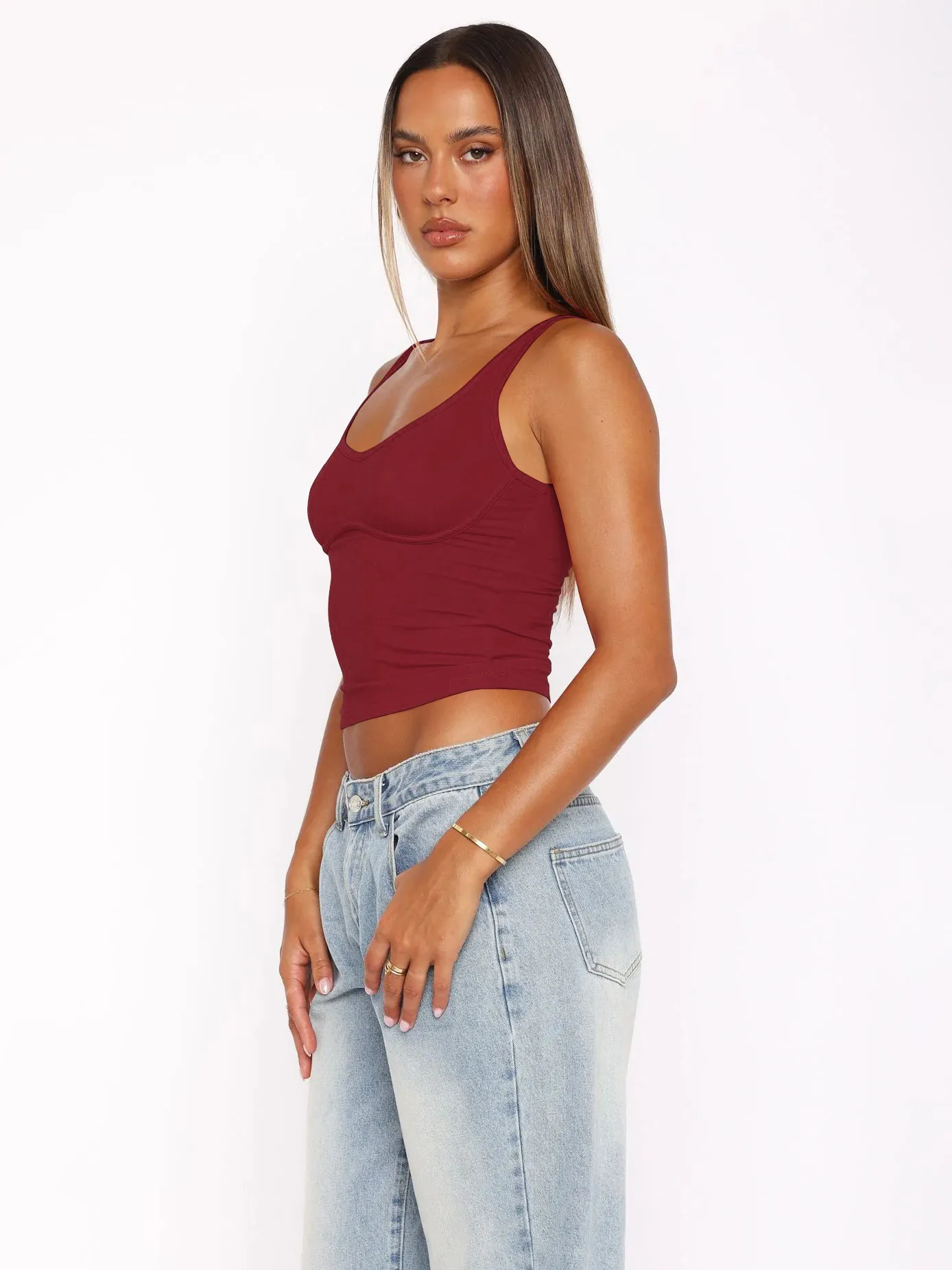 Europe And The United States  Street Small Vest Solid Color New Top Hot Girls Sleeveless Slim Summer Y2K Small V Collar display picture 5