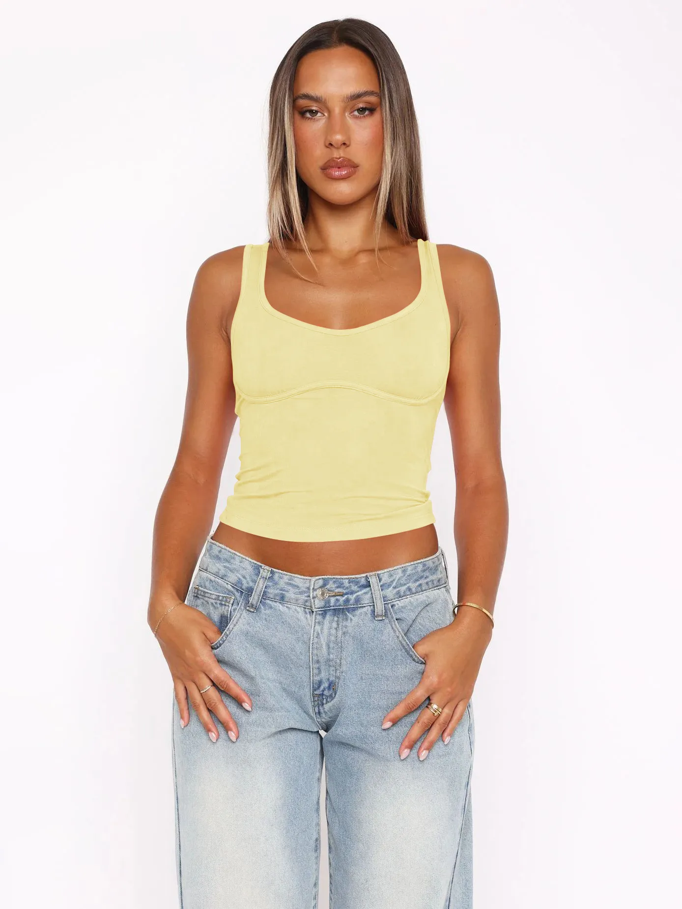 Europe And The United States  Street Small Vest Solid Color New Top Hot Girls Sleeveless Slim Summer Y2K Small V Collar display picture 24