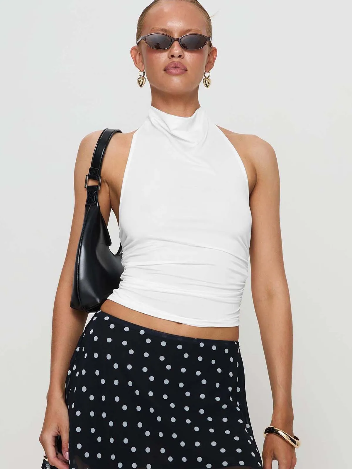 New Design Halter Button Sleeveless Vest Sexy Big Backless Slim Fit Outerwear Top Women display picture 24