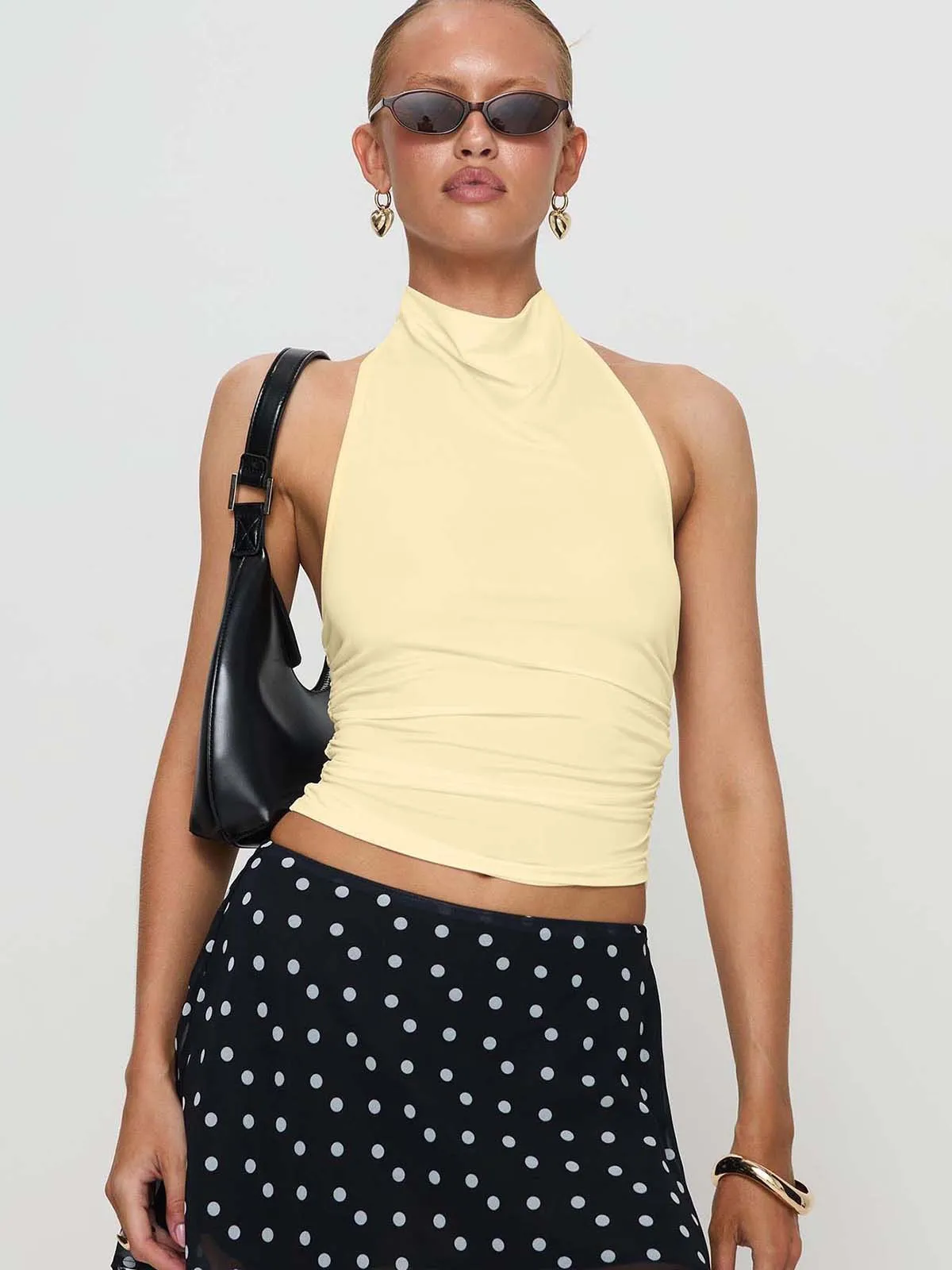 New Design Halter Button Sleeveless Vest Sexy Big Backless Slim Fit Outerwear Top Women display picture 30
