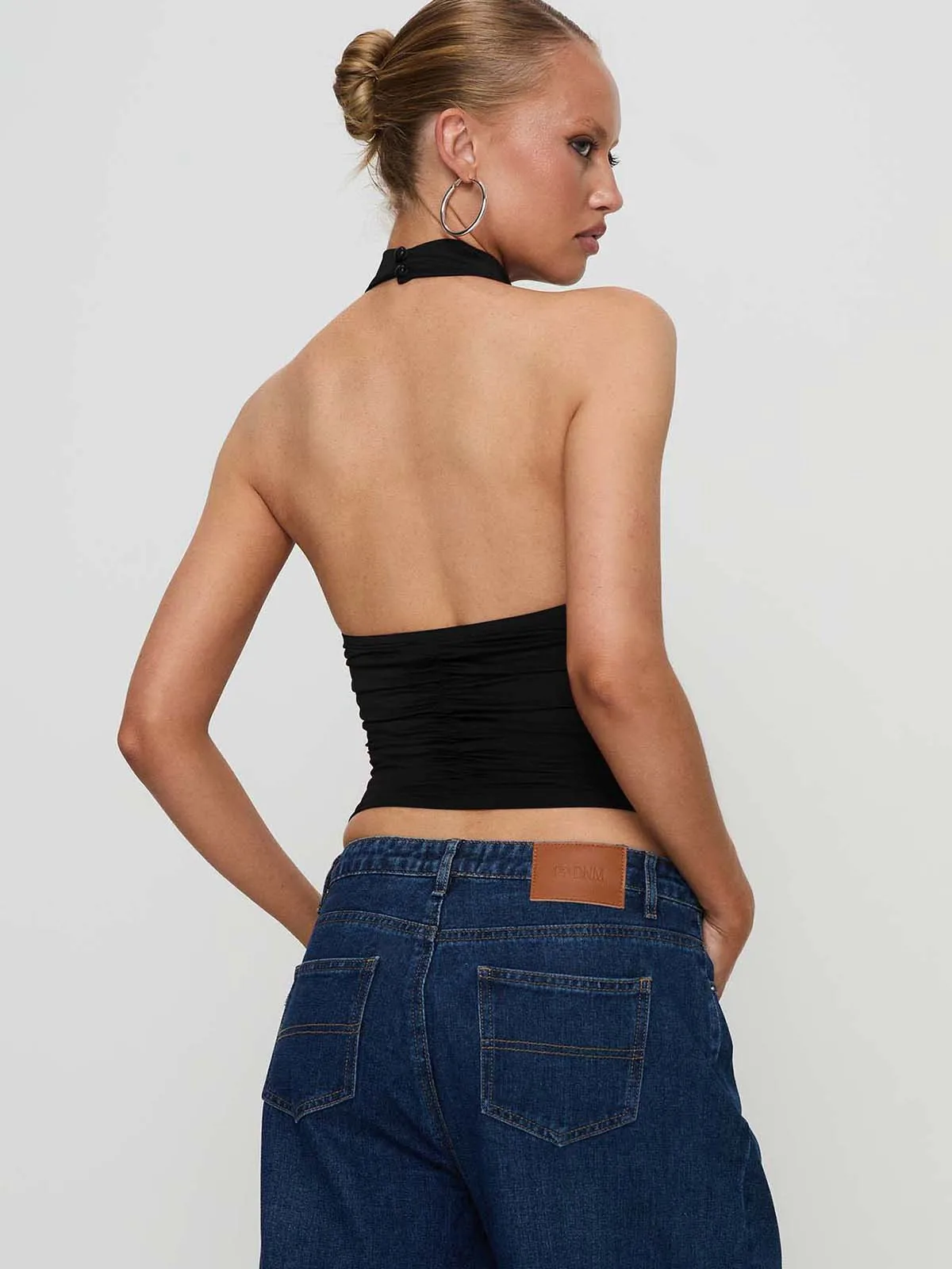 New Design Halter Button Sleeveless Vest Sexy Big Backless Slim Fit Outerwear Top Women display picture 21