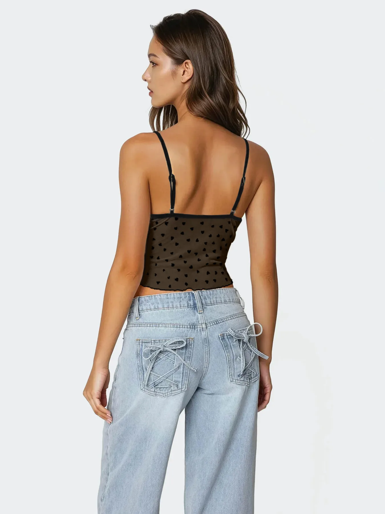 Retro Design Polka Dot Lace Contrast Color Sling Top Sexy Vest  Hot Girl V-neck  Women's Clothing Wholesale display picture 29