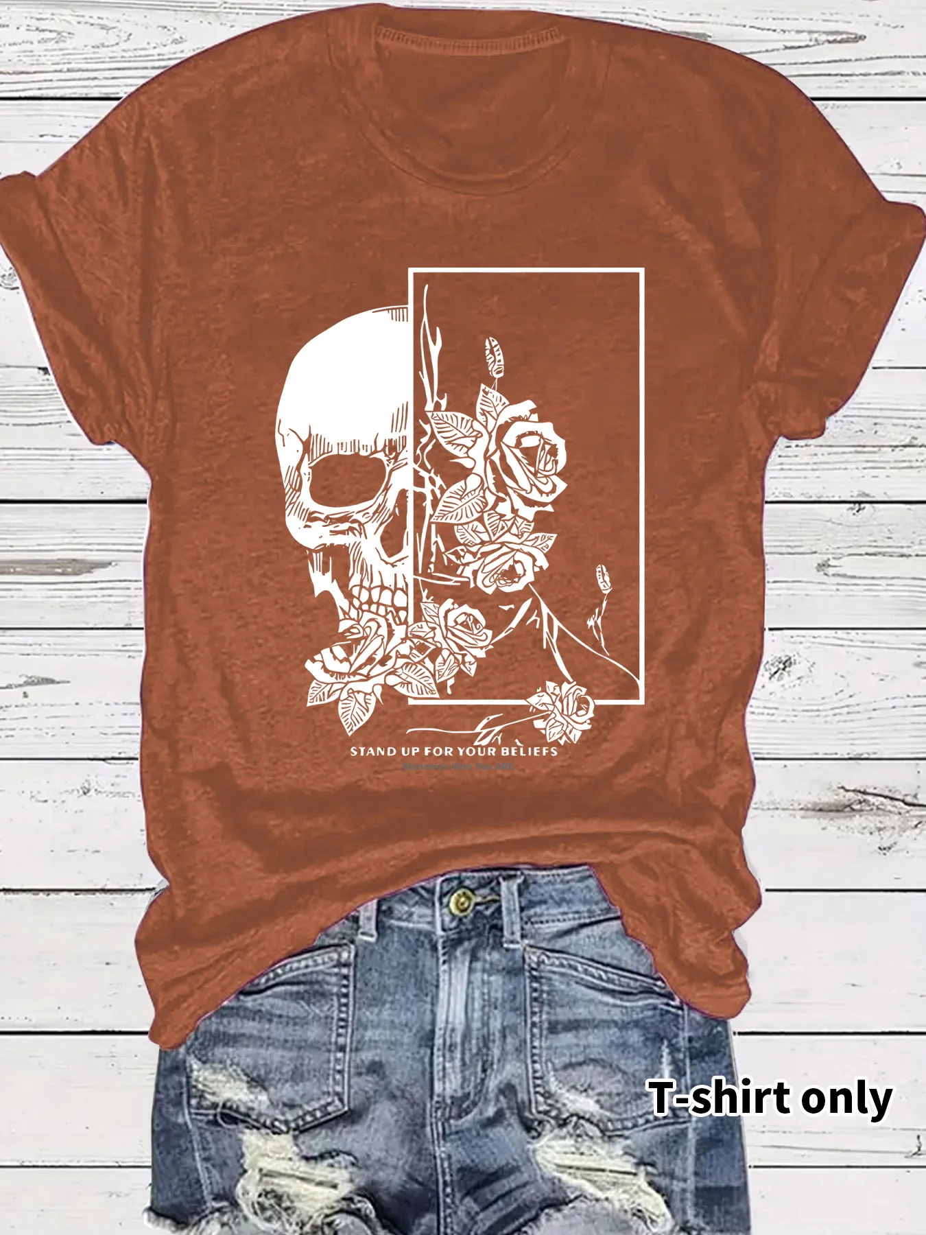 Women's T-shirt Short Sleeve T-Shirts Streetwear Skull display picture 1