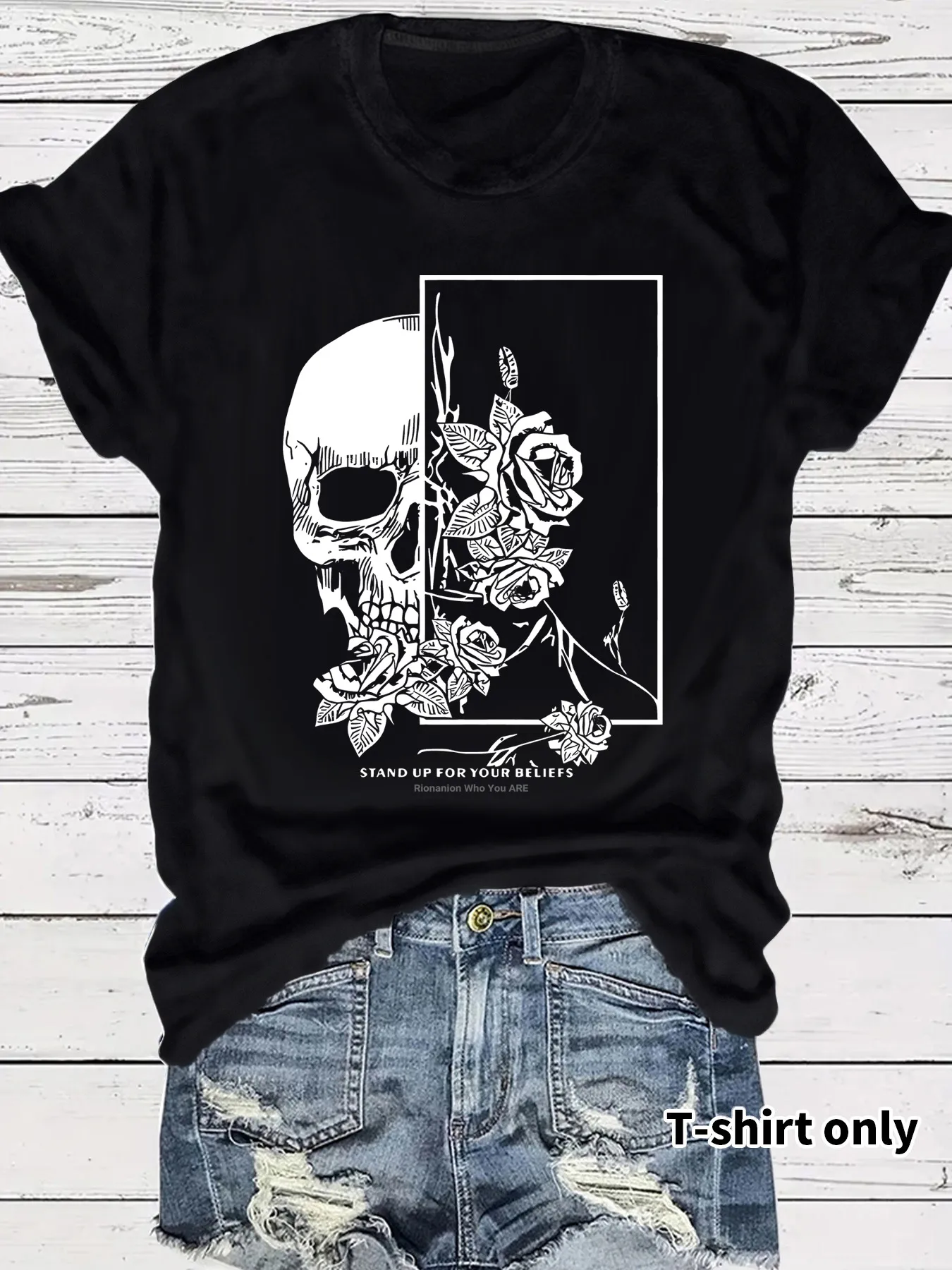 Women's T-shirt Short Sleeve T-Shirts Streetwear Skull display picture 9