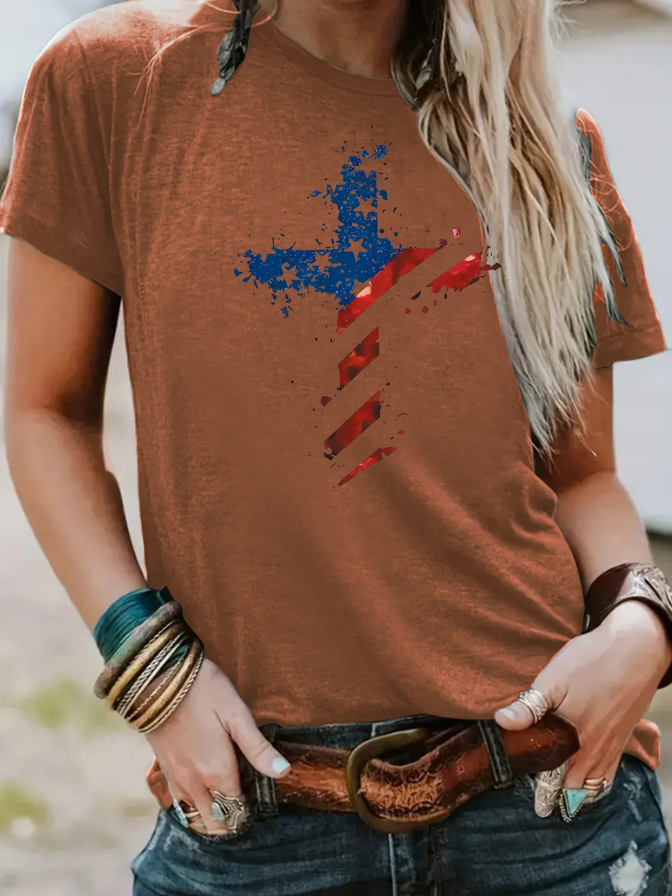 Women's T-shirt Short Sleeve T-Shirts Streetwear Cross display picture 1