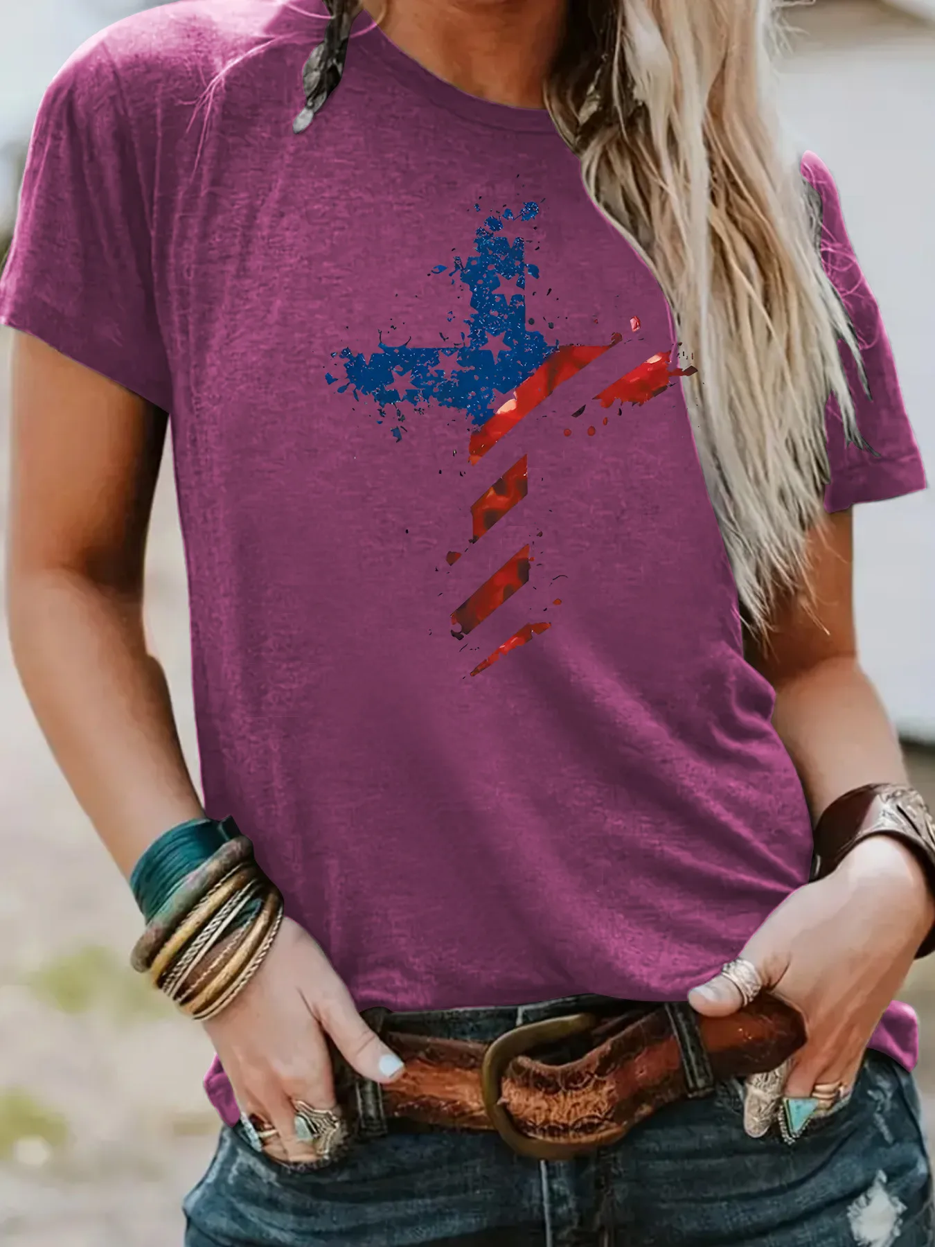 Women's T-shirt Short Sleeve T-Shirts Streetwear Cross display picture 9