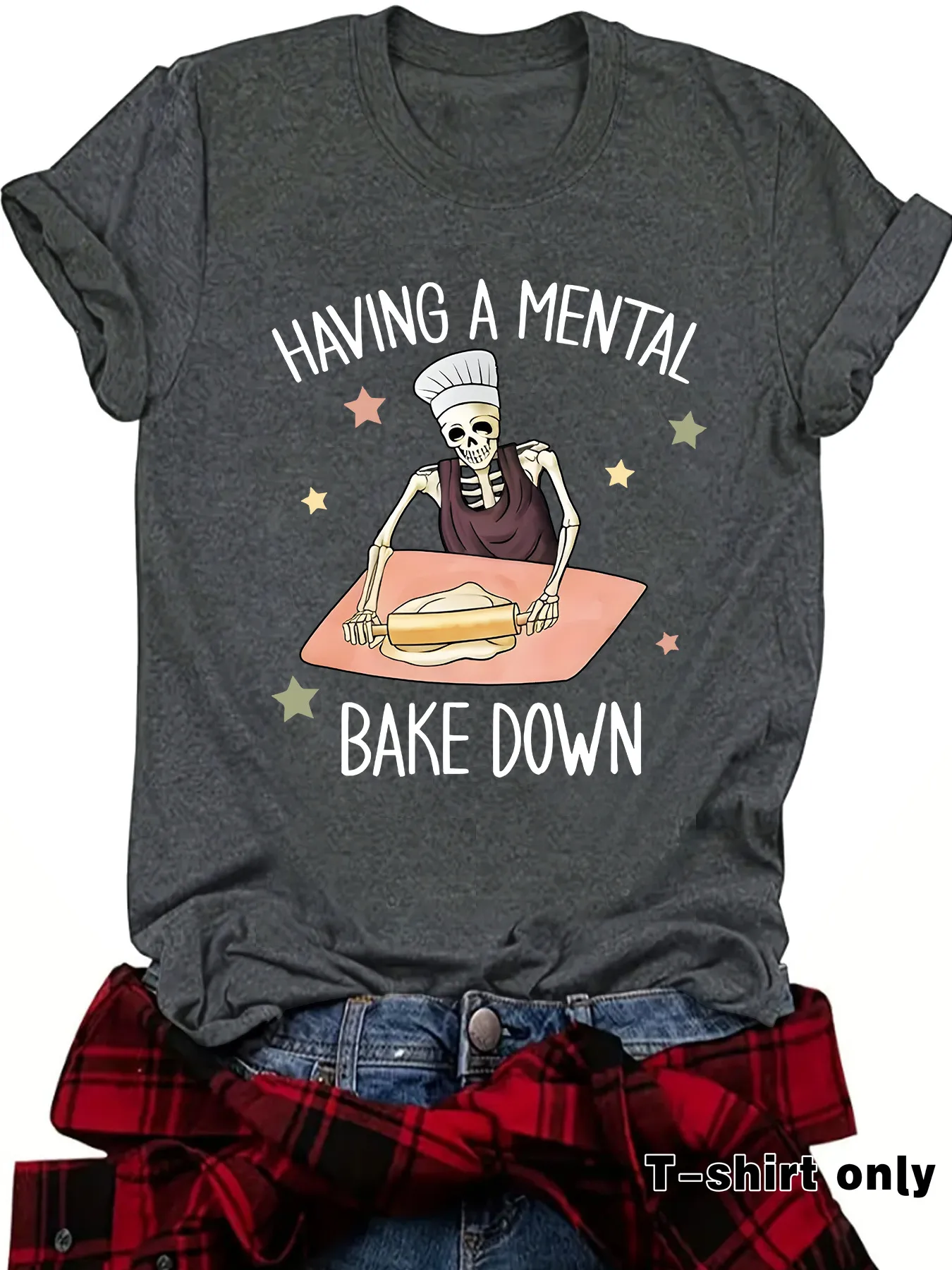 Women's T-shirt Short Sleeve T-Shirts Streetwear Skull display picture 7