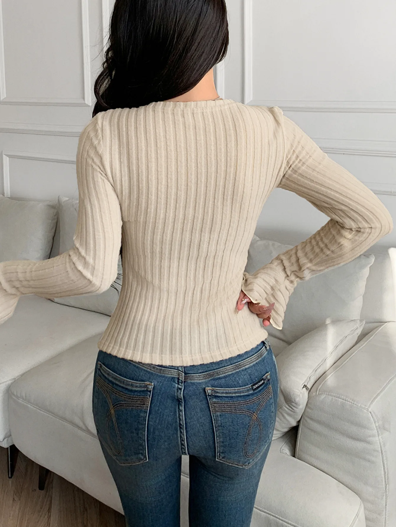 Women's Knitwear Long Sleeve Sweaters & Cardigans Classic Style Streetwear Solid Color display picture 3