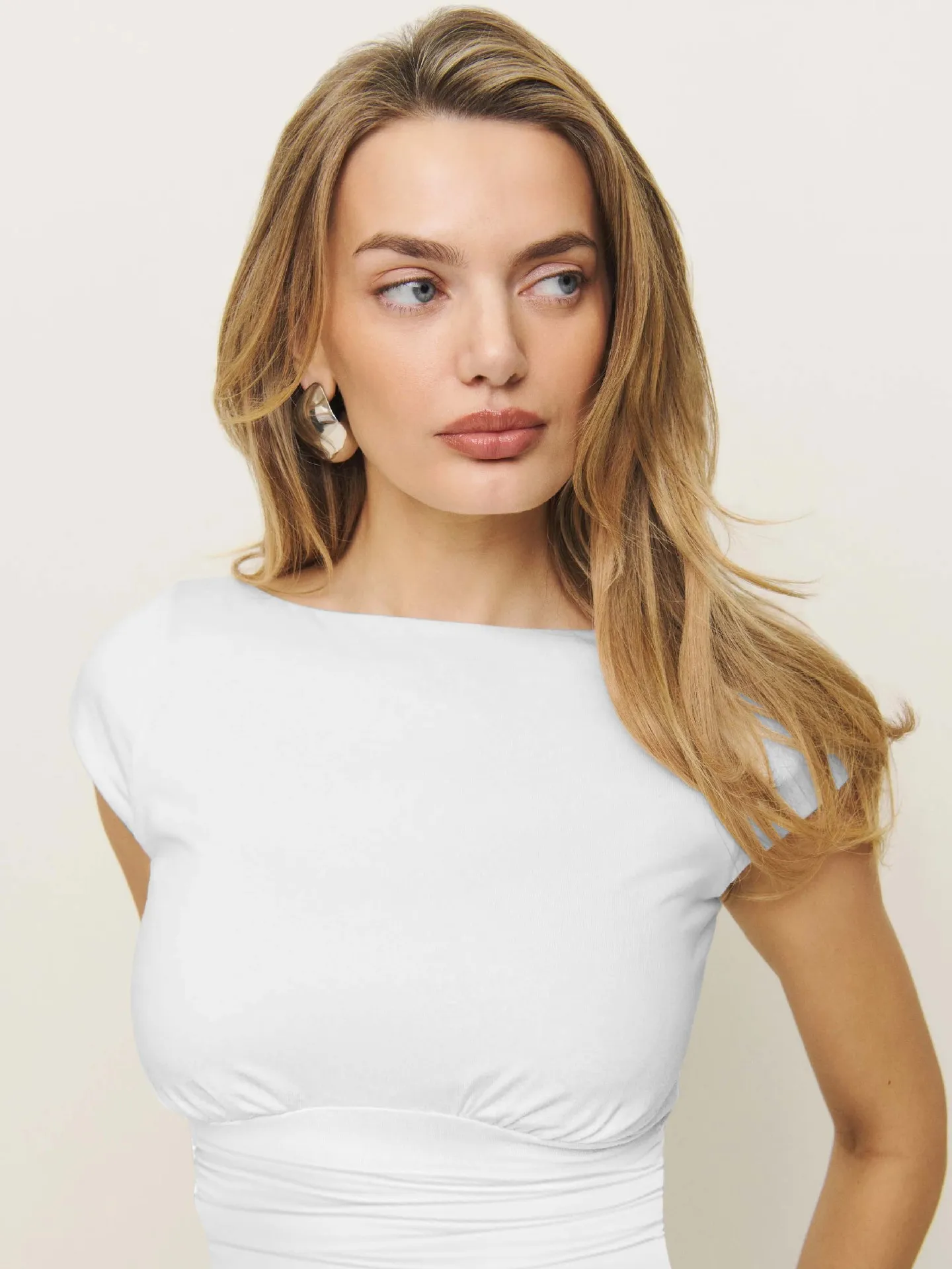 Women's Top Spice Girls Slim-fit Short-sleeved Summer  Solid Color Bottoming T-shirt  Foreign Trade New Style display picture 17