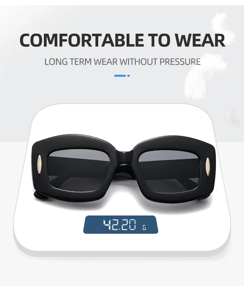 Y2K Streetwear Cool Style Solid Color PC UV400 Protection Square Full Frame Glasses display picture 4