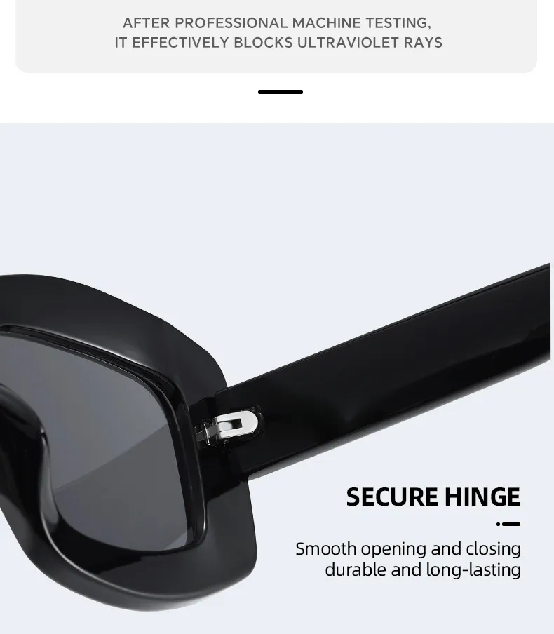 Y2K Streetwear Cool Style Solid Color PC UV400 Protection Square Full Frame Glasses display picture 7
