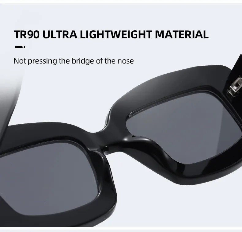 Y2K Streetwear Cool Style Solid Color PC UV400 Protection Square Full Frame Glasses display picture 8