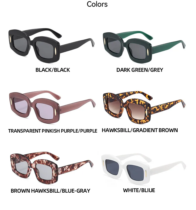 Y2K Streetwear Cool Style Solid Color PC UV400 Protection Square Full Frame Glasses display picture 11