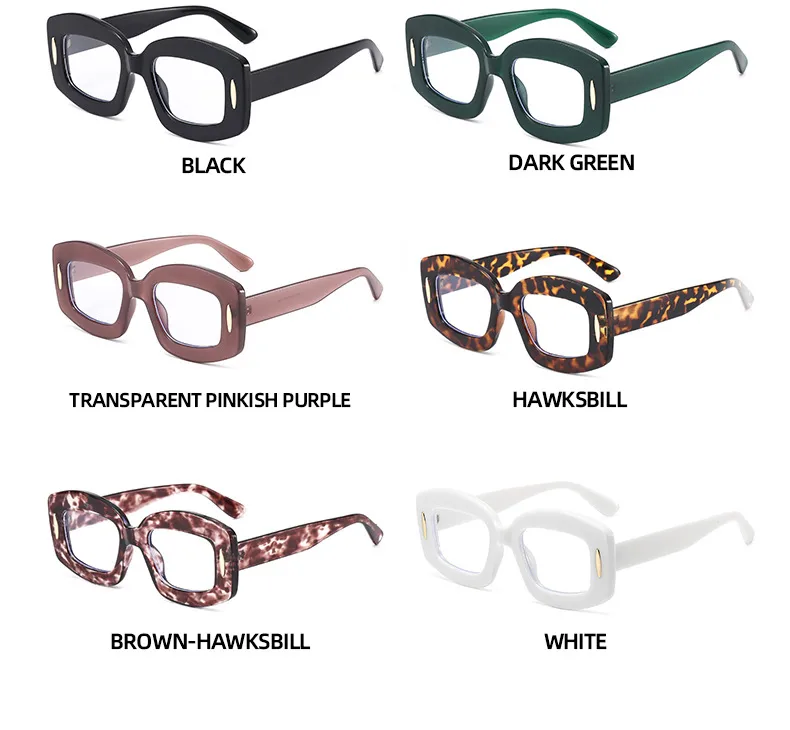 Y2K Streetwear Cool Style Solid Color PC UV400 Protection Square Full Frame Glasses display picture 12