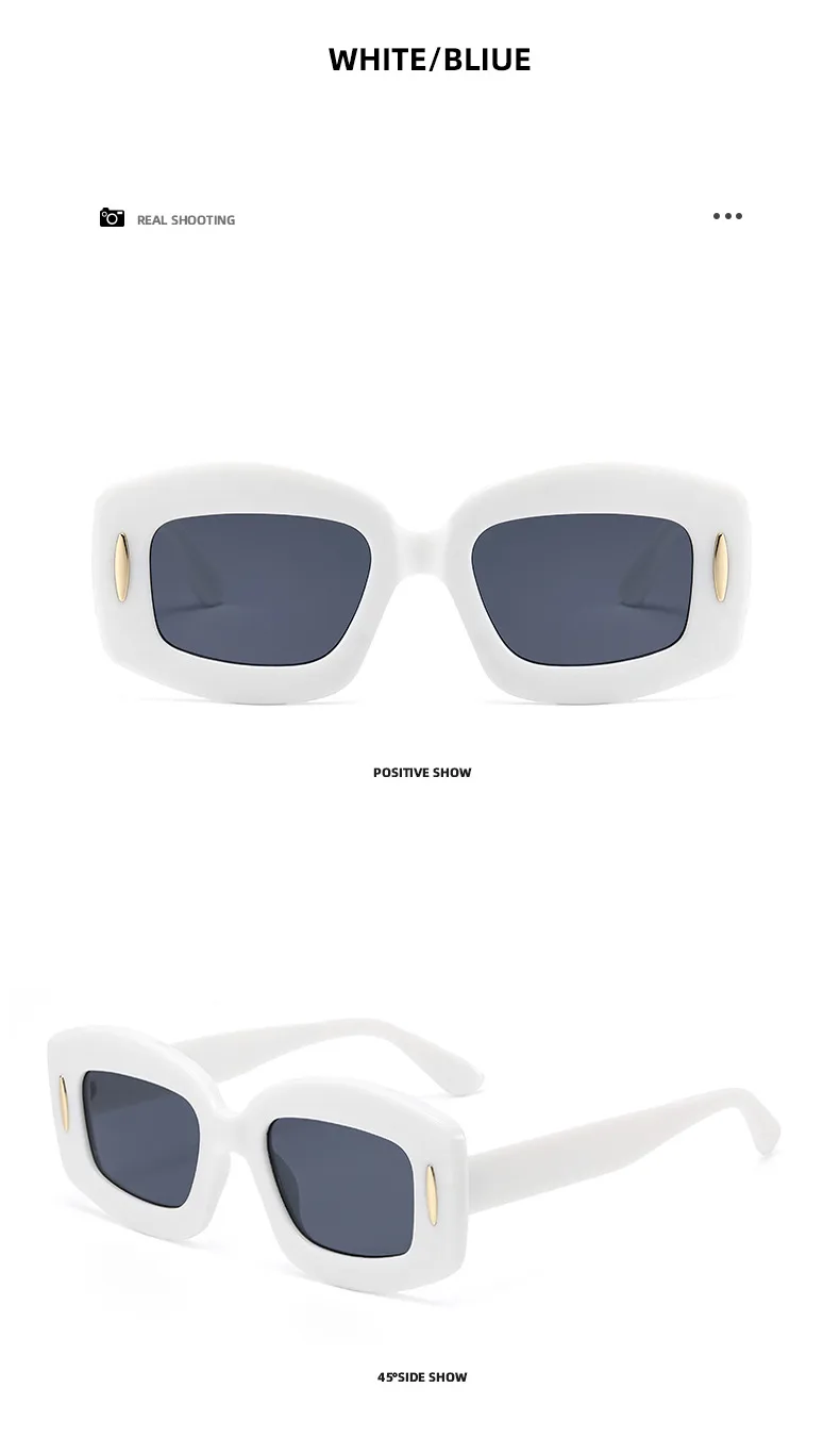 Y2K Streetwear Cool Style Solid Color PC UV400 Protection Square Full Frame Glasses display picture 18