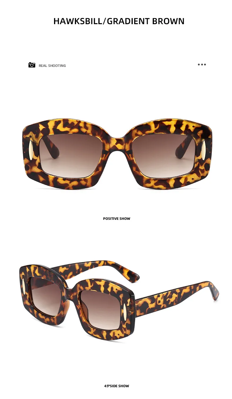 Y2K Streetwear Cool Style Solid Color PC UV400 Protection Square Full Frame Glasses display picture 16