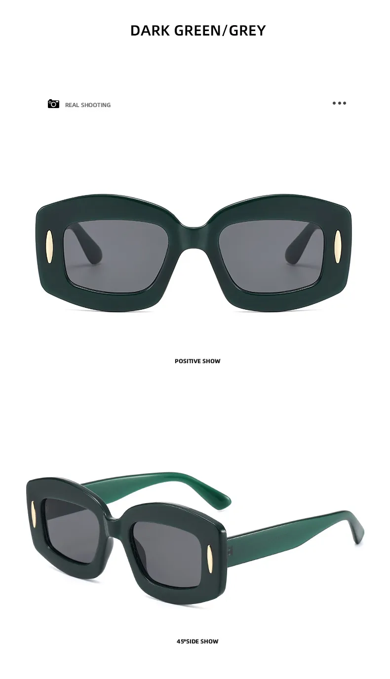Y2K Streetwear Cool Style Solid Color PC UV400 Protection Square Full Frame Glasses display picture 14
