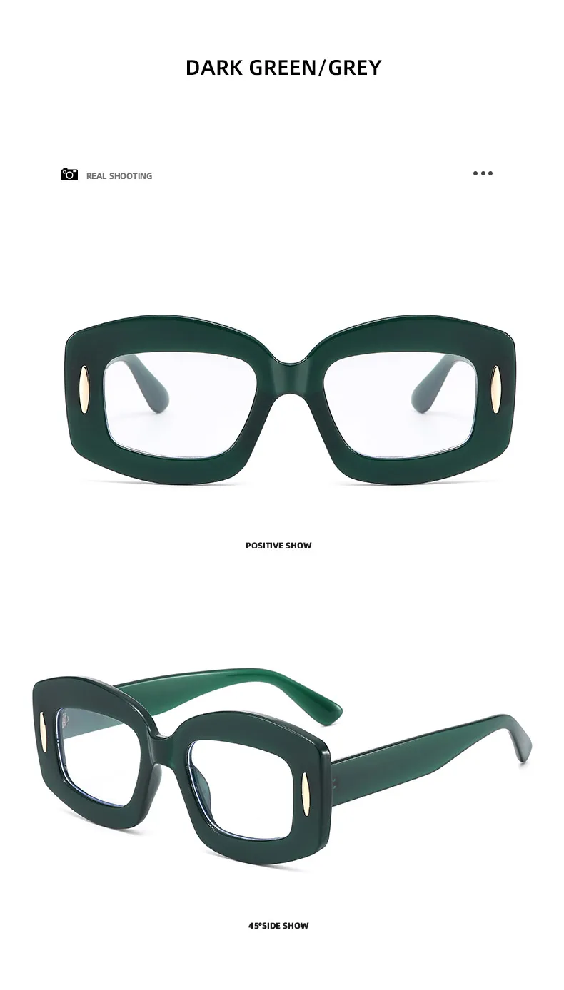 Y2K Streetwear Cool Style Solid Color PC UV400 Protection Square Full Frame Glasses display picture 20