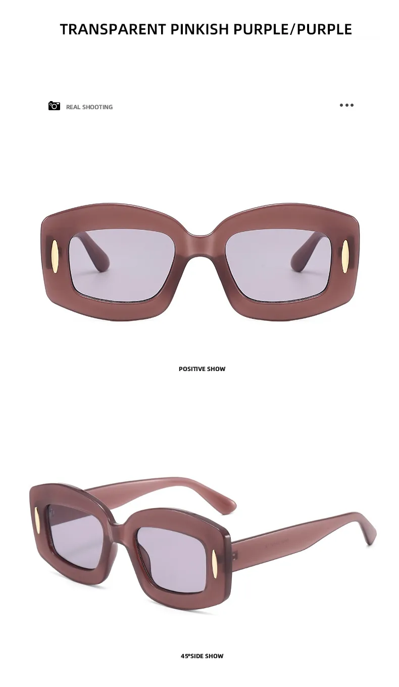 Y2K Streetwear Cool Style Solid Color PC UV400 Protection Square Full Frame Glasses display picture 15