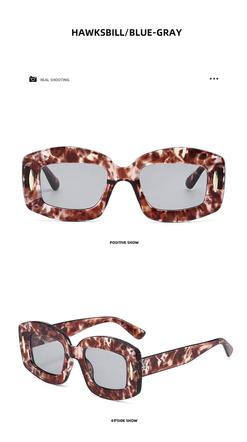 Y2K Streetwear Cool Style Solid Color PC UV400 Protection Square Full Frame Glasses display picture 17