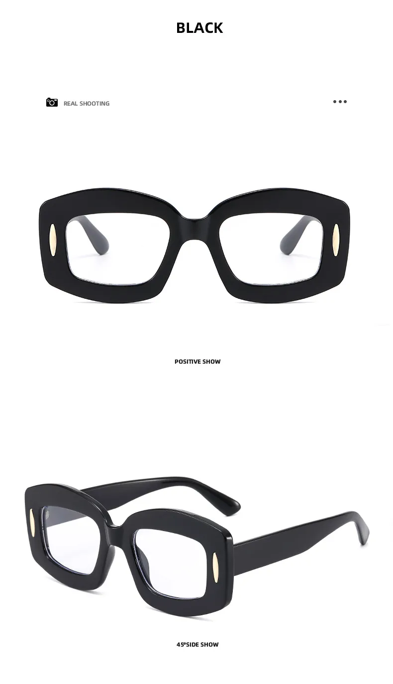 Y2K Streetwear Cool Style Solid Color PC UV400 Protection Square Full Frame Glasses display picture 19