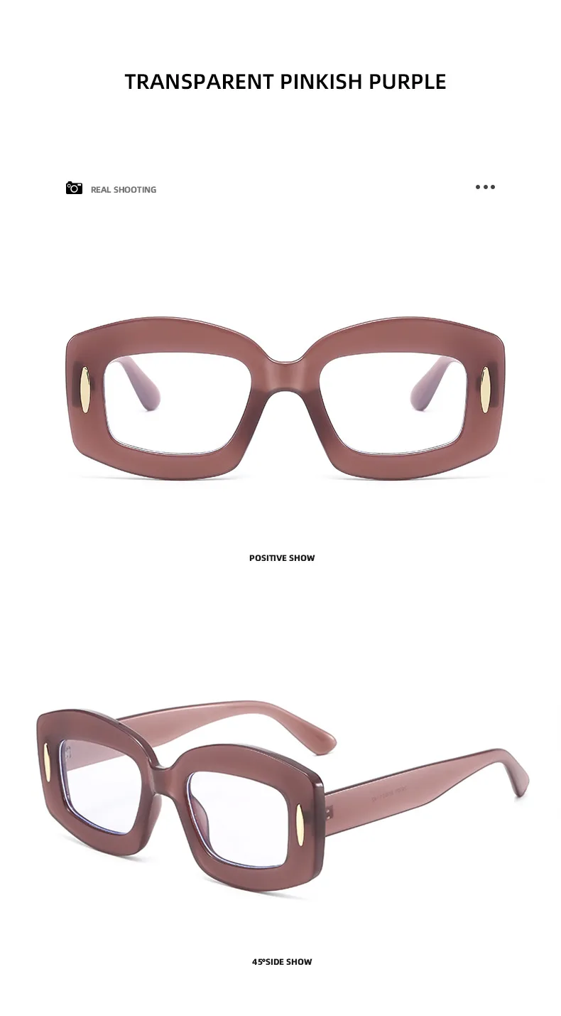 Y2K Streetwear Cool Style Solid Color PC UV400 Protection Square Full Frame Glasses display picture 21