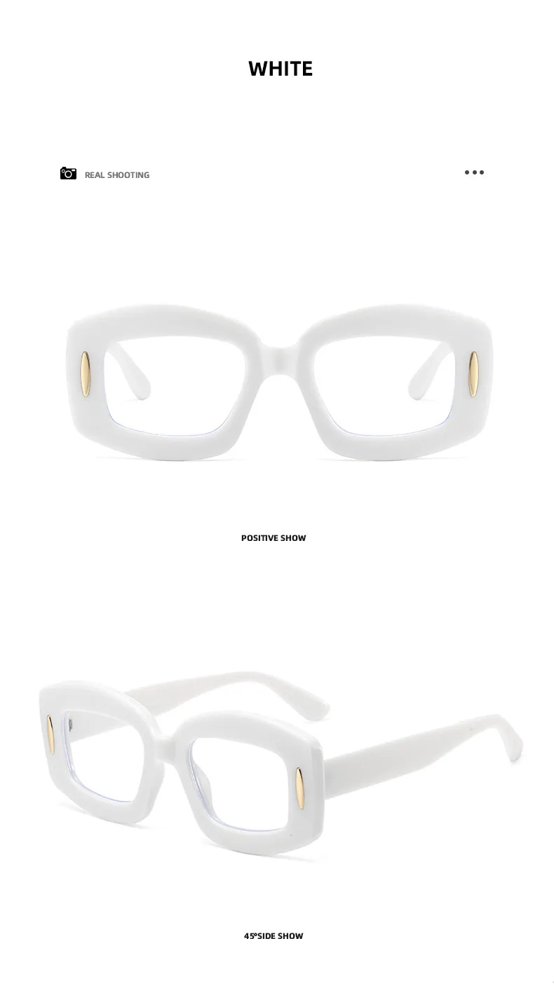 Y2K Streetwear Cool Style Solid Color PC UV400 Protection Square Full Frame Glasses display picture 24